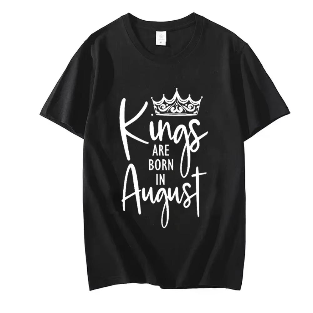 Harajuku Streetwear Kings Are Born In Jan To Feb Tees Birthday Party T-shirts Kings Tshirts Summer Men's Short Sleeve T Shirts