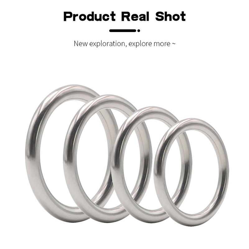 RUNYU Adult Products Stainless Steel Metal Scrotum Stretcher Cock Ring Sex Toys for Men Delay Ejaculation Penis Bondage