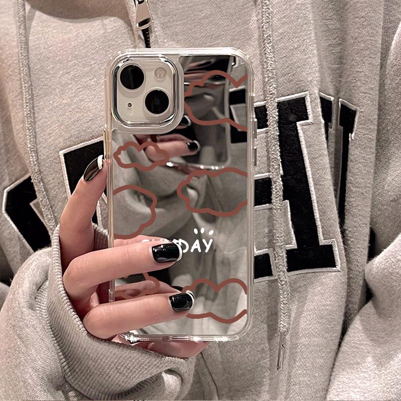 Mobile Phone Cases for iPhone 11 13 XR 15 Pro Max 12 14 Pro Max Case iPhone 16 XS Max Mirror Protective Case Mirror Exquisite Cartoon Waterproof