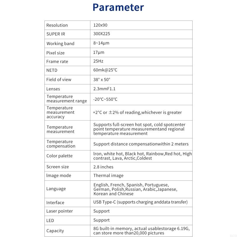 Thermal Imaging Camera Wide Temperature Ranges 20°C to 550°C Thermal Detectors Handheld Thermal Imager M4YD