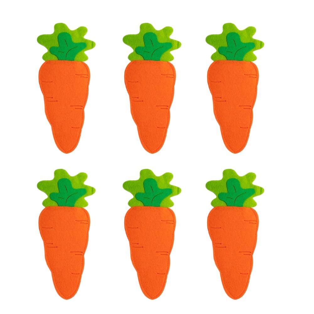 

6 шт. Чехлы для столовых приборов в форме моркови, Милые чехлы для посуды, Сумка-органайзер для столового серебра, Сувениры для вечеринки 6pcs