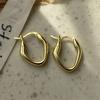 925 Sterling Silver Vintage Earrings For Women Trendy Simple Gold Oval Earring Jewelry Prevent Allergy Party Accessories