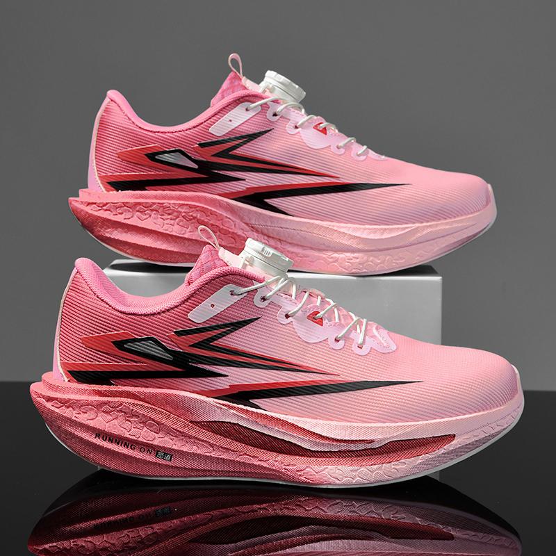 

Новые кроссовки для марафонского бега с карбоновой пластиной Pro Тесты Стабильная поддержка Амортизирующие Сверхлегкие Отскок Кроссовки Тренировочная обувь 44 розовый
