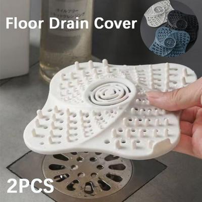 2PCS Floor Drain Cover Anti-blocking Hair Catcher and Stopper Plug Trap Shower Sink Strainer Filter Bathroom Kitchen Accessorie