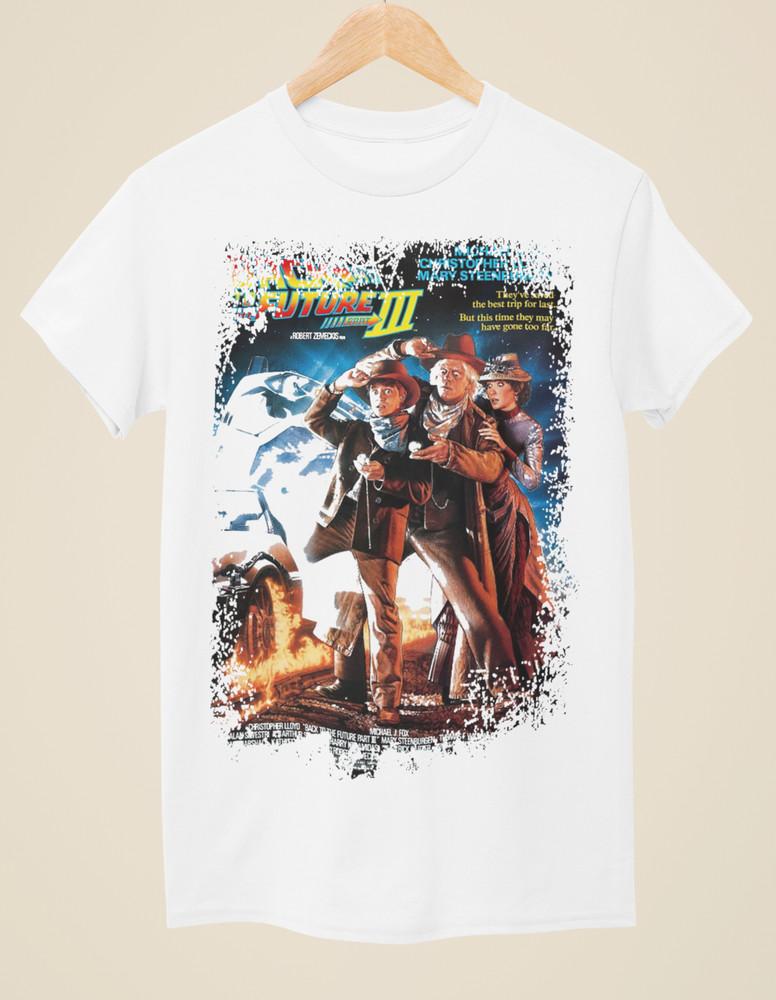 Back To The Future III - Movie Poster Inspired Unisex White T-Shirt Unisex T-Shirt XXXXL