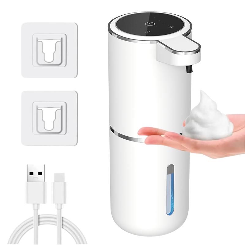 White Liquid Soap Dispenser Automatic Foam Dispenser TYPE C 4 Level 380ML Smart Soap Dispensers Bathroom Accessories