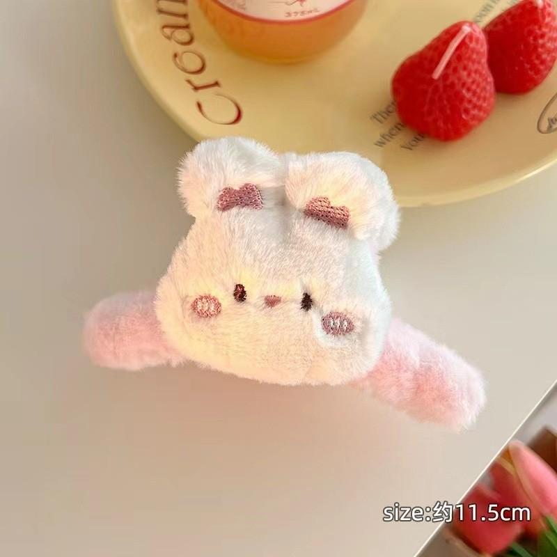Cute Plush Cartoon Metal Hair Clip For Women's Summer Hair Curls, Hair Accessories