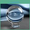 Fantastisk Lasergraveret Solsystem Kule 3D Miniature Planeter Kugle Glas Globus Dekoration