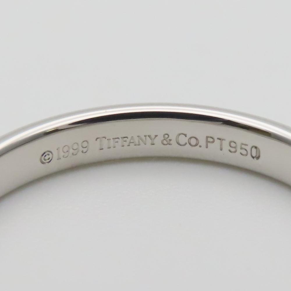 Używane TIFFANY&Co. Pierścionek Klasyczna obrączka UE#57.5 Platyna Pt950 4.8g Platyna prosta