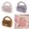 Cute Faux Rabbit Fur Makeup Bag Plush Fashion Skincare Storage Pouch Travel Cosmetic Organizer