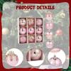 9Pcs Glitter Christmas Ball Ornaments Shatterproof 8cm Xmas Tree Hanging Decorations for Bar Pub Wedding Thanksgiving Garden