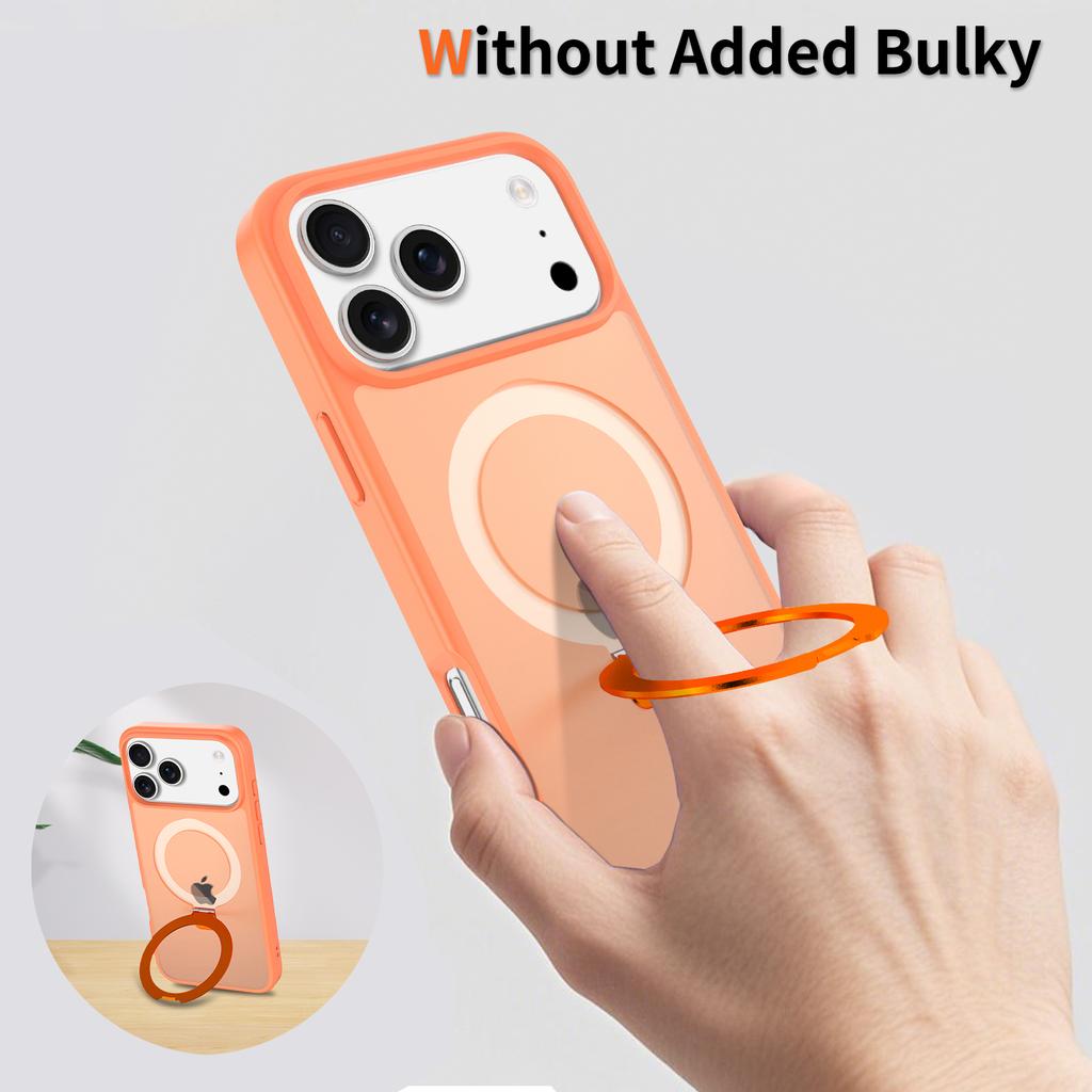 360 Rotating Kickstand Skin Feel Magnetic Phone Case for iPhone 17 Pro Max 16 Plus 15 14 13 12 for Magsafe Shockproof Slim Cover