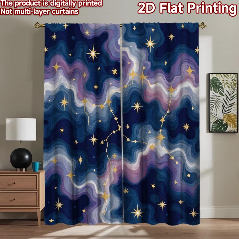 1pc 2D Flat Photography Backdrop Background Cloth Celestial Swirling Stars 100% Polyester Family Party for Holiday Party Home
