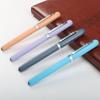 Morandi Four-Color Metal Positive Posture Student Pen Practice Calligraphy Enterprise Accounting Extra Fine Duck Mouth Pen