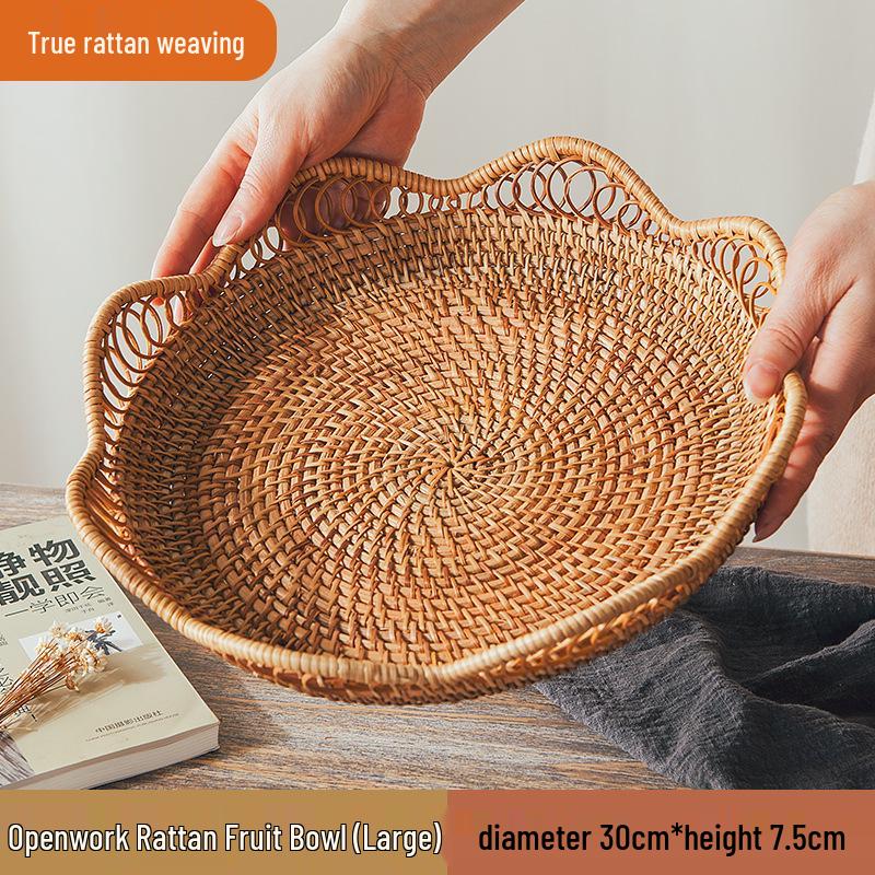 Mehrzweck Bambus Webkorb zur Aufbewahrung, für Obst, Brot, Brötchen, Snacks und für Picknicks