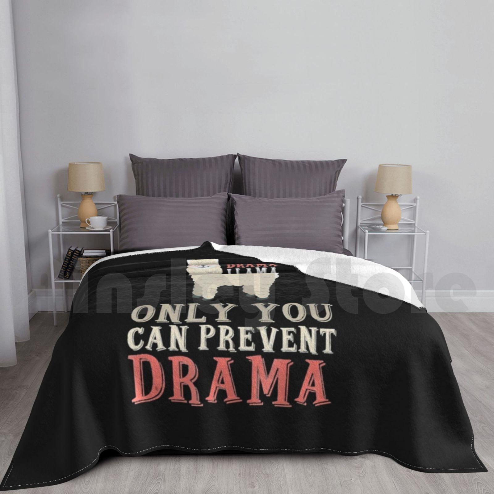 Drama Llama Only You Can Prevent Drama Blanket For Sofa Bed Travel Llama Love Llama Llama Gift Funny Size: 75*100cm, Weight: 230 GSM