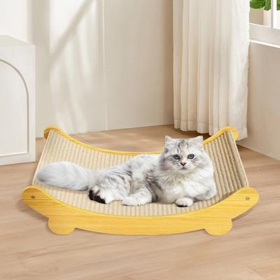 2-In-1 Sisal Cat Scratching Bed Anti-Slip Scratch Board Cat Bed Wear-Resistant Sisal Scratching Lounge Furniture Protector for Cats