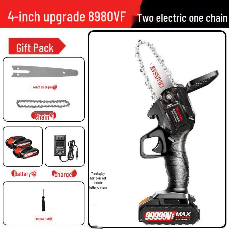 Rechargeable Handheld Lithium Electric Chainsaw - Compact, Wireless, One-Handed Use for Household and Outdoor Tasks