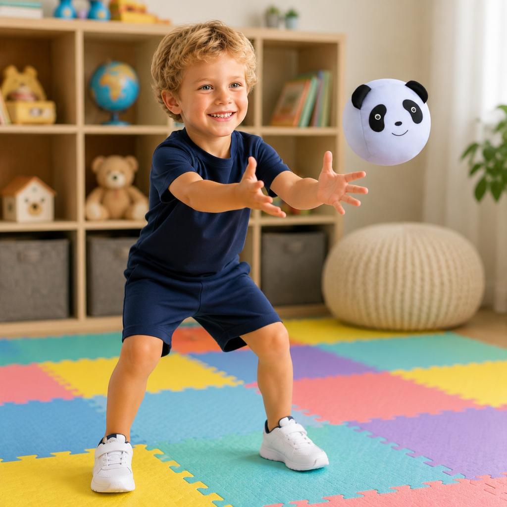 Ensemble de poufs sensoriels visage d'animal pour enfants Développement des compétences motrices Éducatif Jeu de lancer intérieur extérieur Jouet