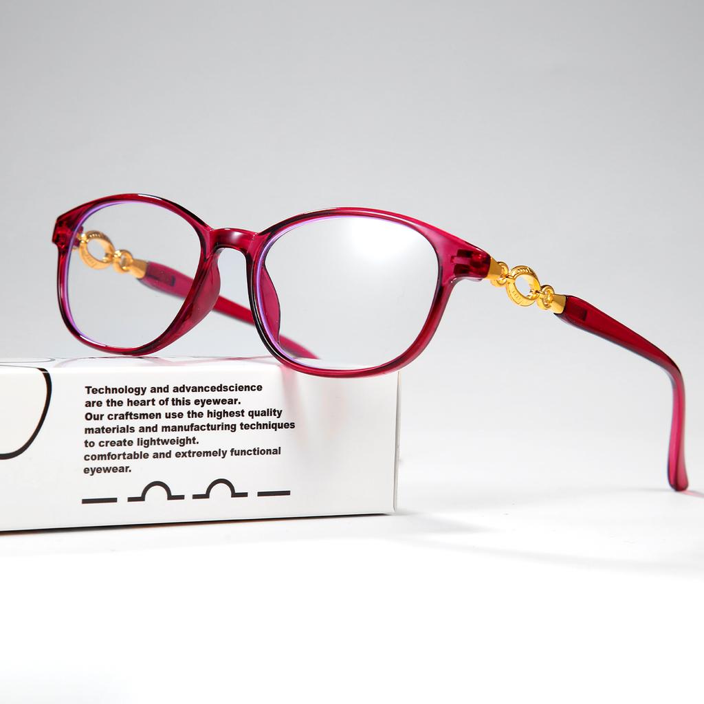 3PCS Anti-Fatigue Reading Glasses  Blue Light BlockingGold Cut-Out Temple DesignHD Resin Lenses for Men & Women