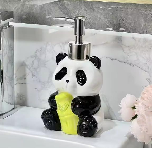Cute Rabbit Liquid Soap Dispensers Separate Bottles Shower Gel Container Bowknot Ceramic Emulsion Bottle Bathroom Accessories
