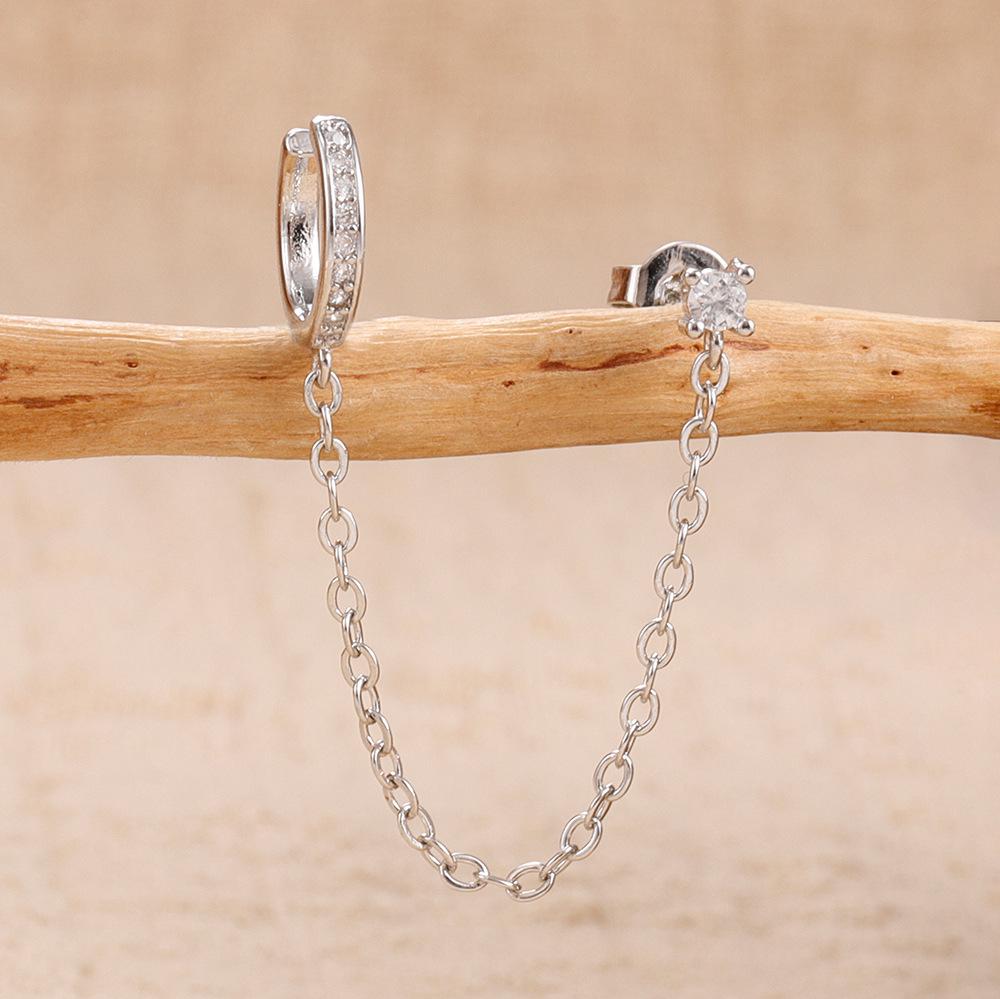 Trendige Kupfer-Ohrclips ohne Piercing mit Zirkonia-Quasten-Ohrsteckern – Leichter Luxus-Modeschmuck für Frauen