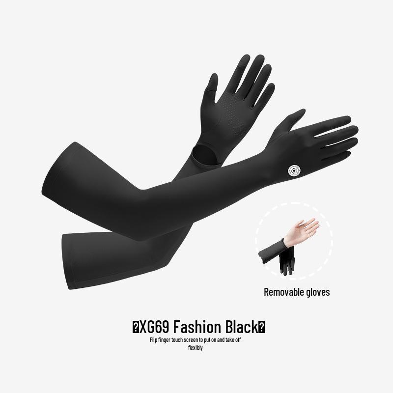 Women's Summer Fingerless Sun Protection Gloves for Cycling & Driving - Anti-Slip, Breathable, Ice Silk Long Sleeves XG49