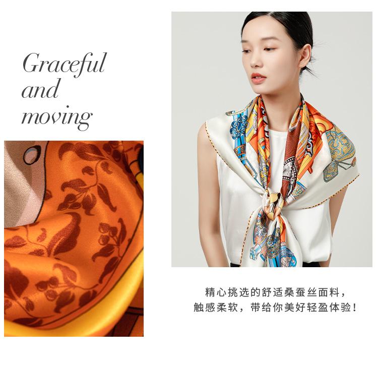 New classic and fashionable silk scarf from the silk industry, 100% mulberry silk fibroin crepe satin versatile women's silk scarf shawl