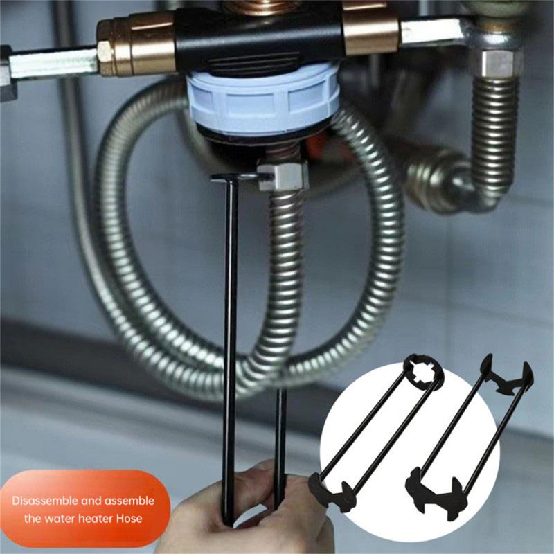 Household Sink Wrench Repair Plumbing Tool Flume Wrench  Faucet Key Plumbing Pipe Four-claw Hexagon Wrench Bathroom Wrench Tool