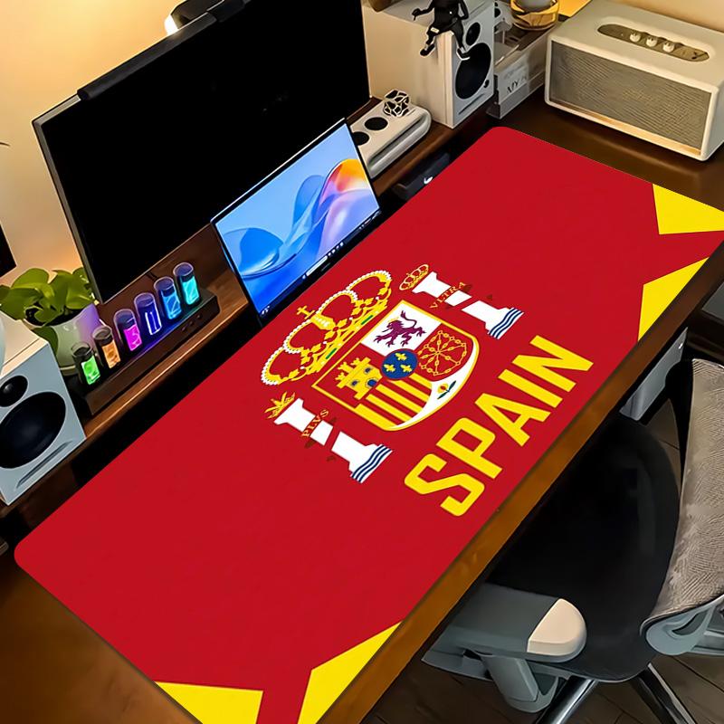 Spain Football Team Color Mouse Pad Large Gaming Table Cushion Non-slip Laptop Tablet Big Mousepad XXL Mat Mini PC Playmat With Lock edge