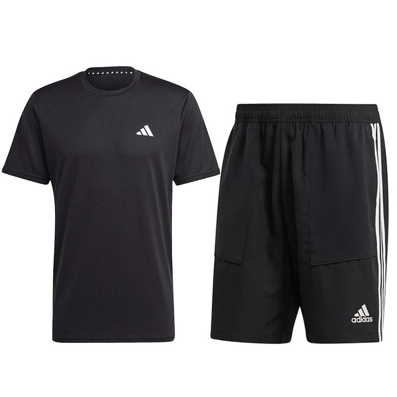 

Adidas Versatile Comfortable Simple Fashionable Durable Breathable Artistic Short Sleeve Shorts Casual Sports Suit Unisex Sportswear IC7428+D95919 XXL