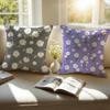Fresh Small Daisy Floral Cushion Cover Pillowcase Antidustmite Invisible Zipper Short Plush Sofa Cushion