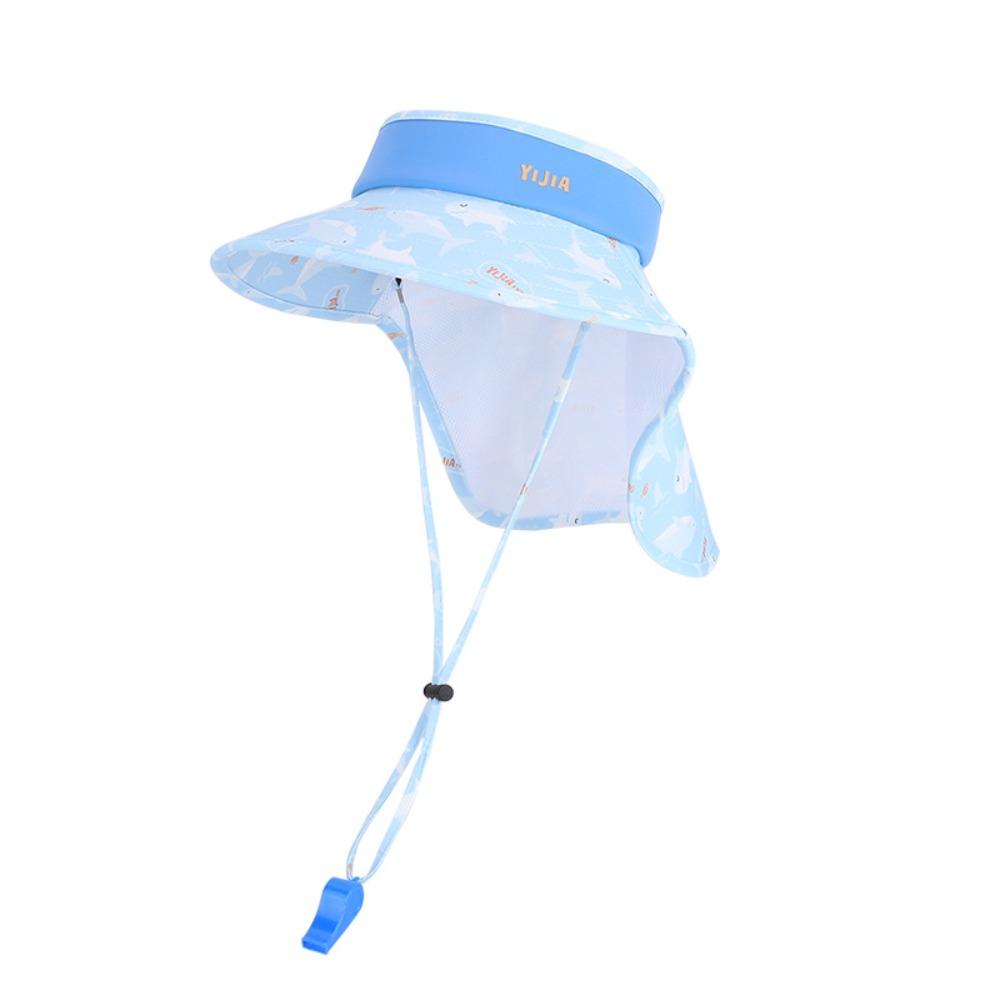 Ice Silk Empty Top Cap Big Brim Children Beach Cap Fashion Summer Sunshade Hat Boys and Girls
