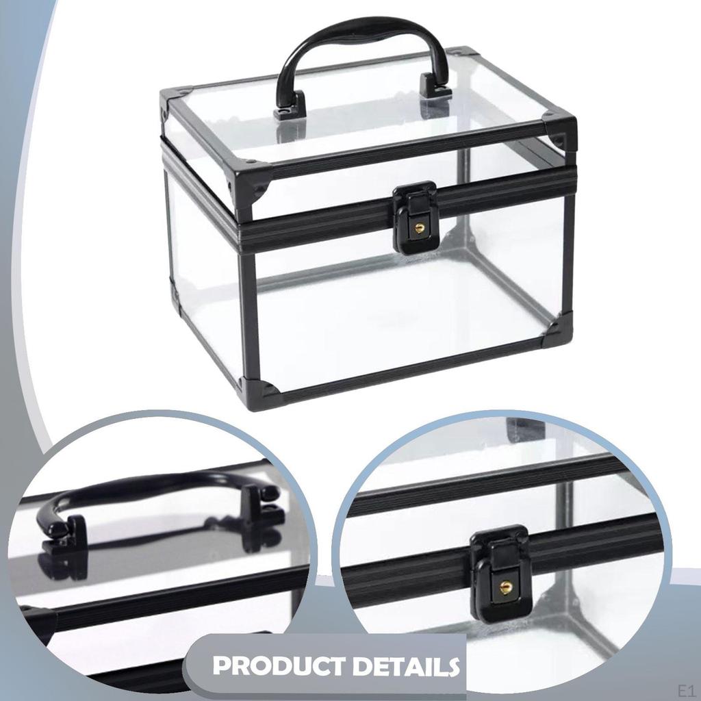 Acrylic Makeup Box with Handle, Display Stand, Portable Crown-shaped Case, Case for Nail