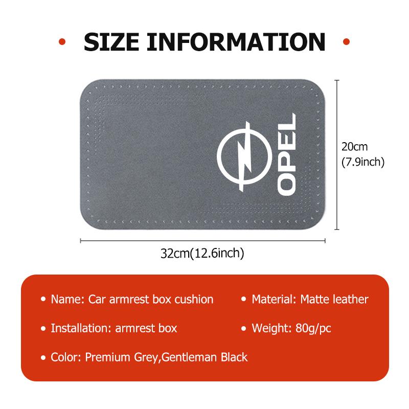 Suede Car Central Armrest Pad Scratch Resistant Anti Slip Cushion For Opel Insignia Astra G J F K Vectra C H Corsa C B D Omega