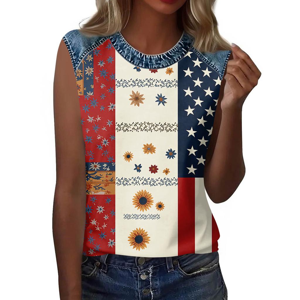 Camiseta informal de manga larga para mujer con cuello redondo y estampado