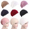 Soft Cotton Beanies Women Elastic Turban Hat Beanies Muslim Hijabs Winter Warm Head Wrap Hair Loss Headscarf Chemo Hat