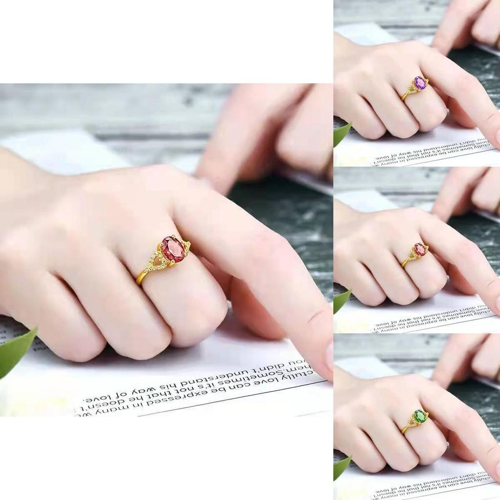 Fashionable Vietnamese Sand Gold Ring With Sparkling Rhinestones For Women