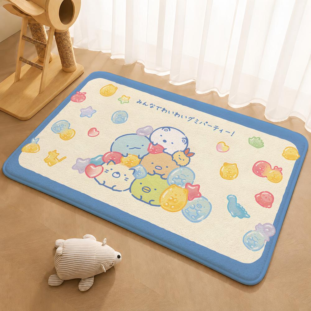S-Sumikko Gurashi Exquisite Floor Mat Floor Mat Soft Flannel Non-Slip Door Rug for Living Room