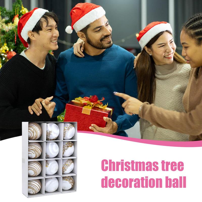 Flocked Christmas Tree Ball Ornaments Velvet Ball Christmas Ball Ornaments 12 Pieces Elegant Soft Christmas Balls For Christmas