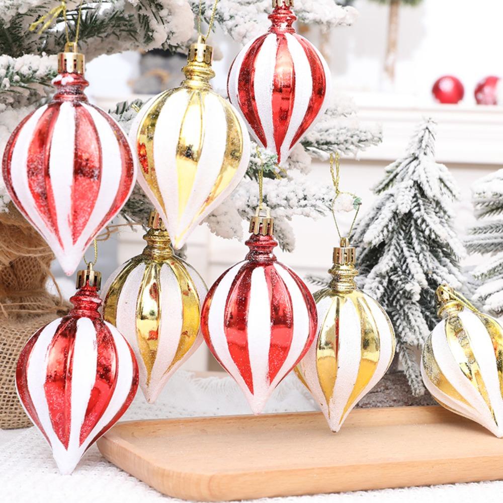 6pcs/Box Painted Gourd Christmas Tree Ornament DIY Crafts Painted New Year Christmas Gifts Boxes Pendant Pendant
