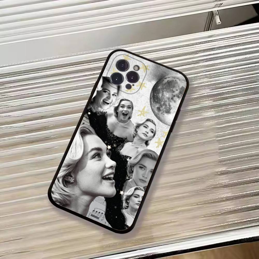 

Actress F-Florence Pugh Phone Case For iPhone 17, 16,15,14,13,12,11 Plus,Pro Max, Others Soft Black Cover iPhone14