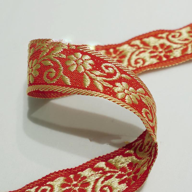 Ethnic Style Polyester Colored Jacquard Webbing for Clothing Accessories
