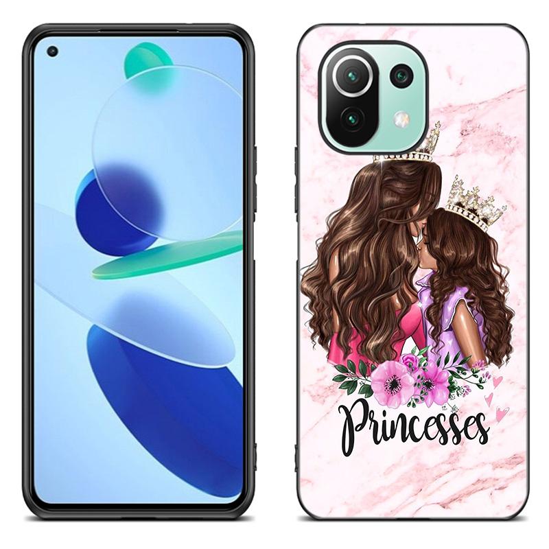 Baby Mom Girl Boy mramorové pouzdro pro Xiaomi Mi 11 Lite NE 11i 10T 11T Pro A2 A3 Lite POCO F3 M3 M4 C31 X3 Pro NFC GT černý kryt