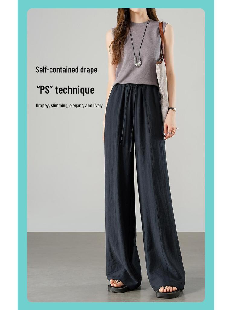 YAMAMOTO Women's Linen Pants - Summer 2026 High Waist, Drapey, Casual, Narrow Straight, Wide-Leg Style.