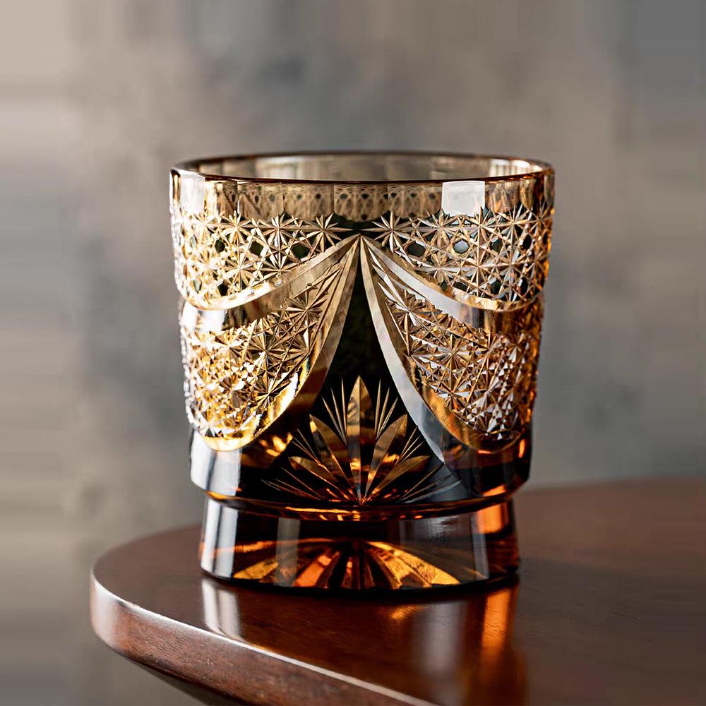 Edo Kiriko Handmade Blue Daisy Crystal