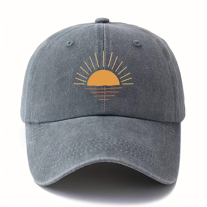 Men's and Women's Versatile Printing Sunrise Baseball Hat Curved Eaves Truck Driver Outdoor Vacation Travel Camping