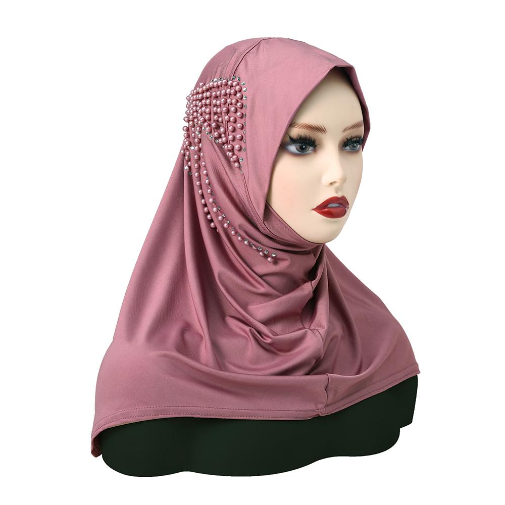 Jersey Instant Plain Hijab Underscarf Women Muslim With Bow Drills Tudung Full Cover Inner Islamic Scarf Shawls Supplier
