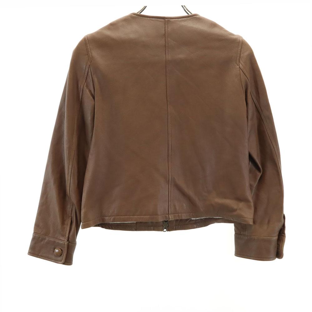 IENA Sheepskin No-Collar leather jacket Brown Women Used