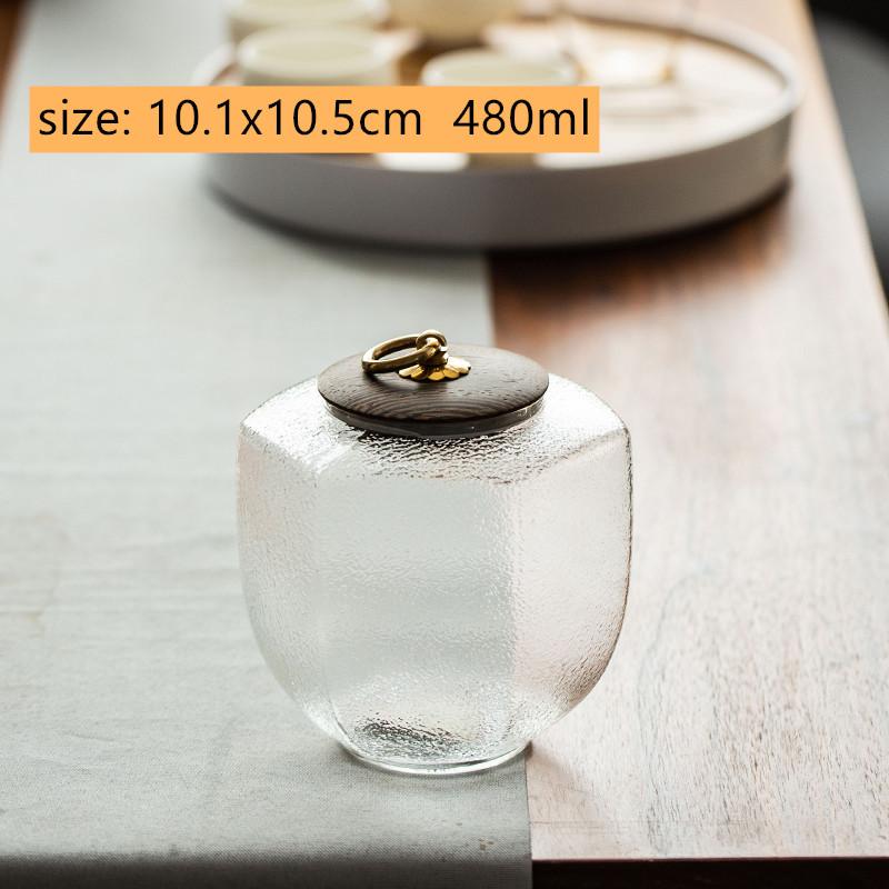 

Китайская стеклянная банка для чая Портативная банка для чая Дорожный контейнер для хранения чайных листьев Бытовой герметичный контейнер для специй, кофе, конфет Чайная посуда